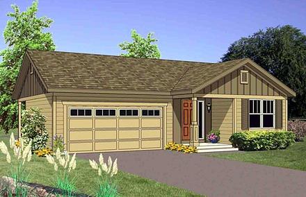 Narrow Lot One-Story Traditional Elevation of Plan 94465