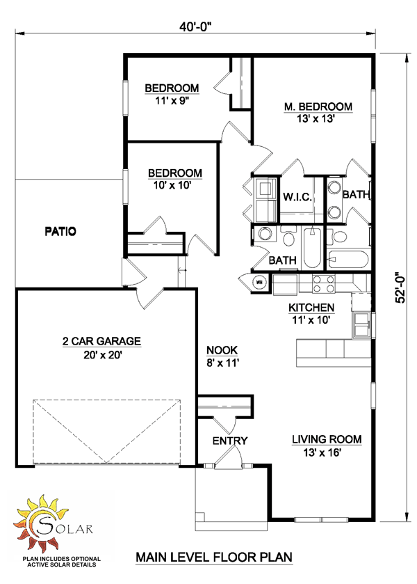Narrow Lot One-Story Traditional Level One of Plan 94466