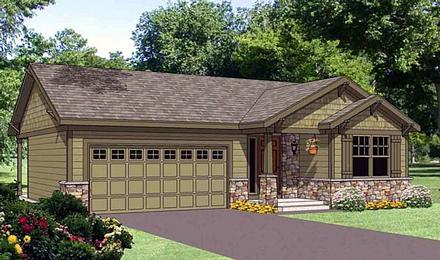 Narrow Lot One-Story Traditional Elevation of Plan 94466