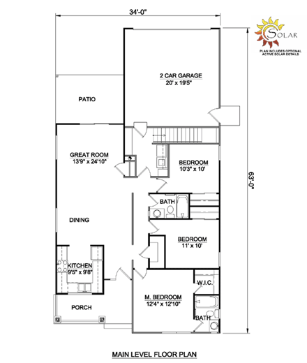 House Plan 94487 First Level Plan