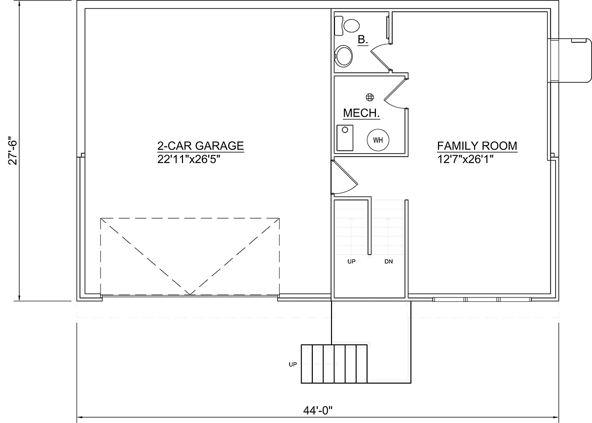 Traditional Lower Level of Plan 94499