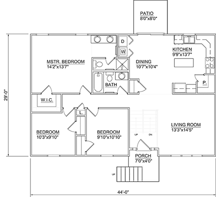 House Plan 94499 First Level Plan