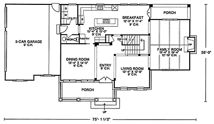 House Plan 94965 First Level Plan