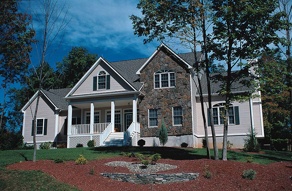 Country, European Plan with 2715 Sq. Ft., 4 Bedrooms, 4 Bathrooms, 3 Car Garage Elevation