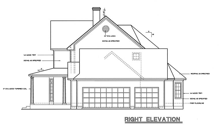 Country, European Plan with 2715 Sq. Ft., 4 Bedrooms, 4 Bathrooms, 3 Car Garage Picture 2