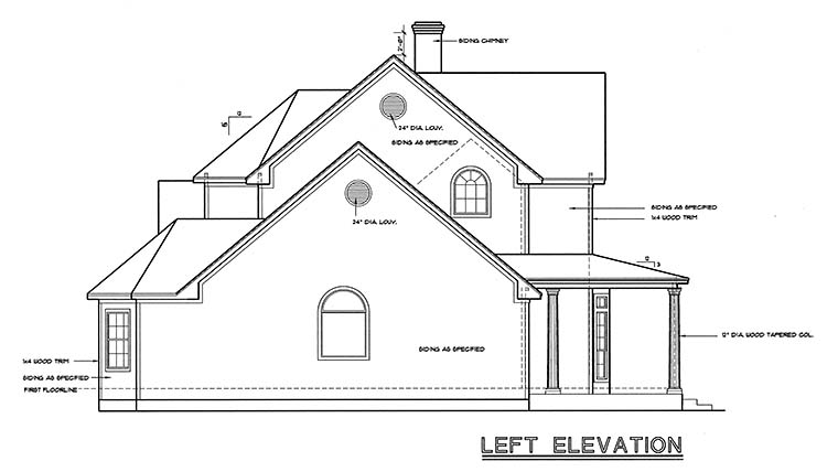 Country, European Plan with 2715 Sq. Ft., 4 Bedrooms, 4 Bathrooms, 3 Car Garage Picture 3