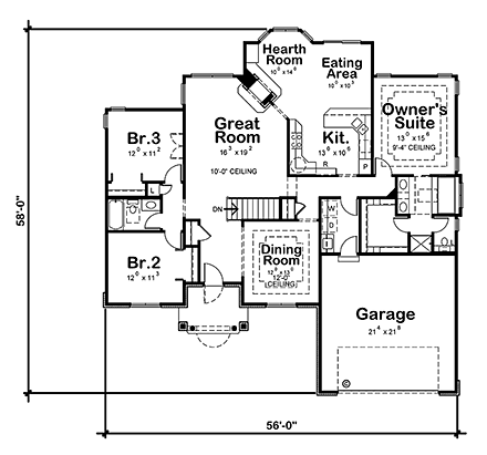 House Plan 94966 First Level Plan