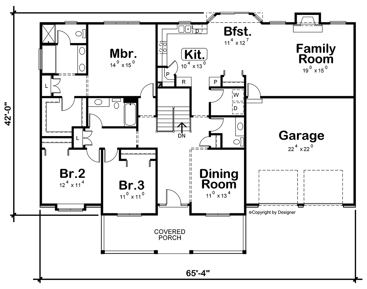 Ranch Level One of Plan 94984