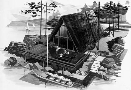 A-Frame Contemporary One-Story Elevation of Plan 95002