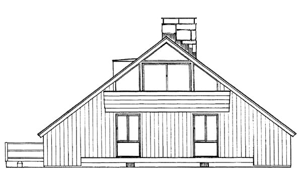 Contemporary Rear Elevation of Plan 95003