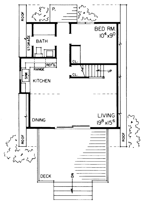 A-Frame Contemporary Retro Level One of Plan 95007