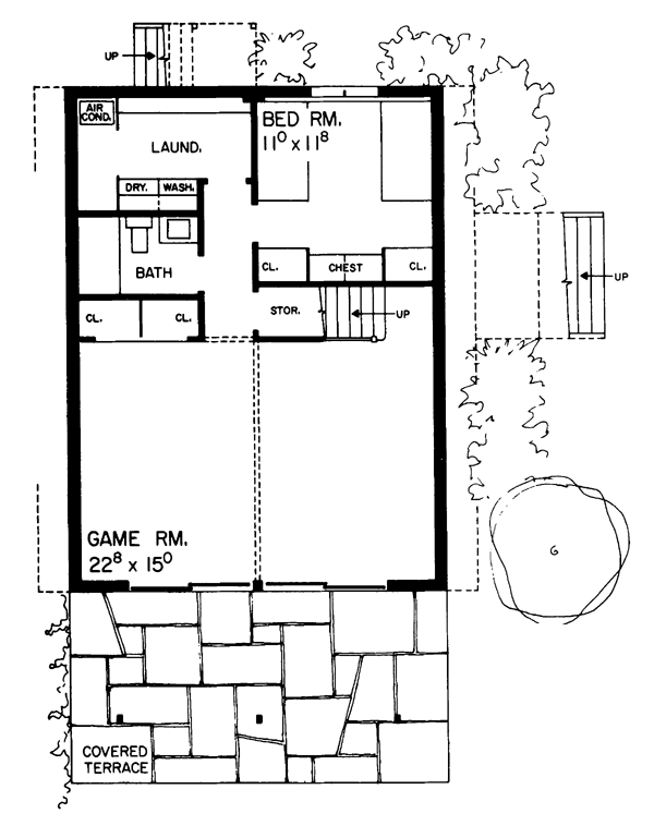 Contemporary Lower Level of Plan 95008