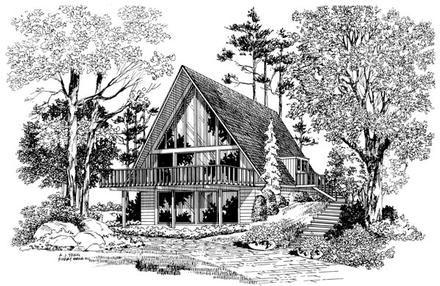 Contemporary Elevation of Plan 95008