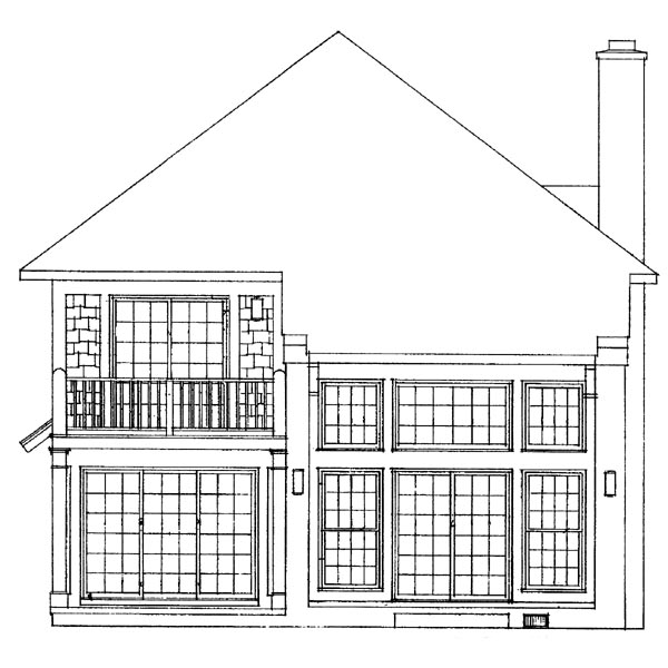 Contemporary Rear Elevation of Plan 95014