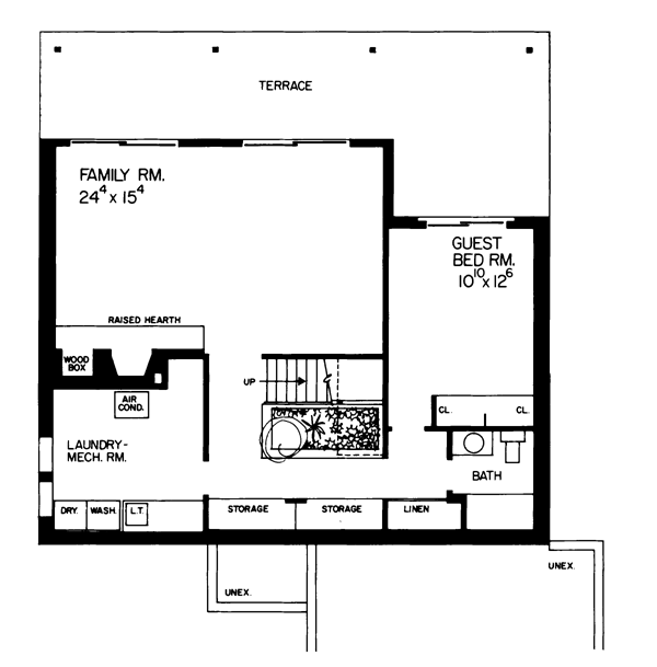 Contemporary Lower Level of Plan 95016