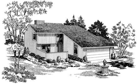 Contemporary Elevation of Plan 95016