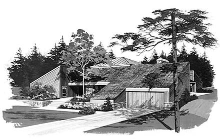 Contemporary Elevation of Plan 95018