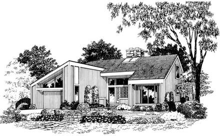 Contemporary Elevation of Plan 95020