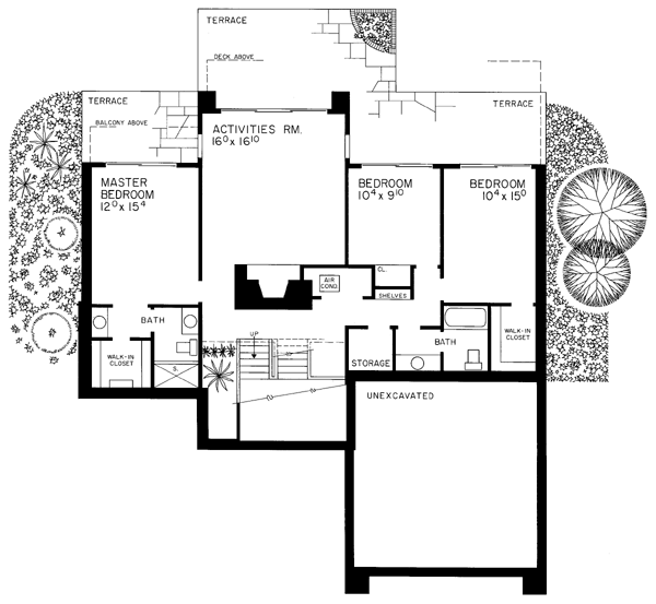 Contemporary Lower Level of Plan 95021