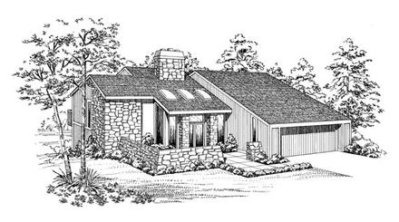 Contemporary Elevation of Plan 95021