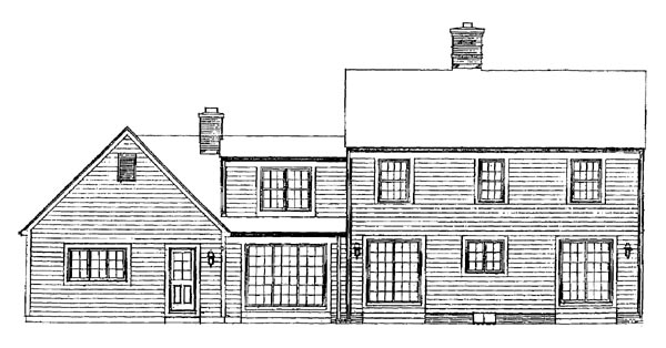 Country Rear Elevation of Plan 95022