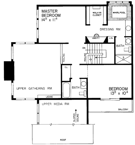 House Plan 95023 Second Level Plan
