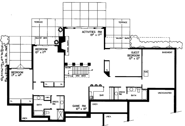 Contemporary Lower Level of Plan 95025