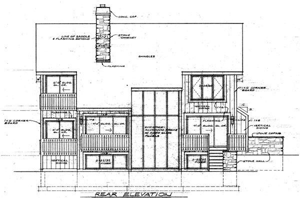 Contemporary Rear Elevation of Plan 95026