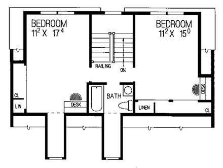 House Plan 95032 Second Level Plan