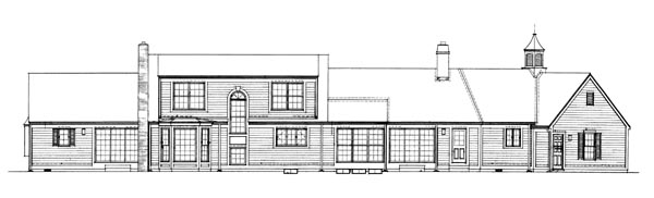 Traditional Rear Elevation of Plan 95032