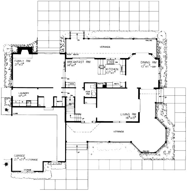 Country Farmhouse Victorian Level One of Plan 95033