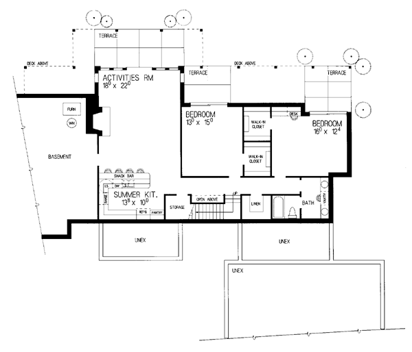 Traditional Lower Level of Plan 95034