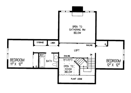 House Plan 95040 Second Level Plan