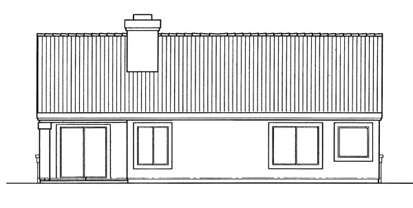 Ranch Rear Elevation of Plan 95050