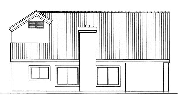 Mediterranean Rear Elevation of Plan 95051