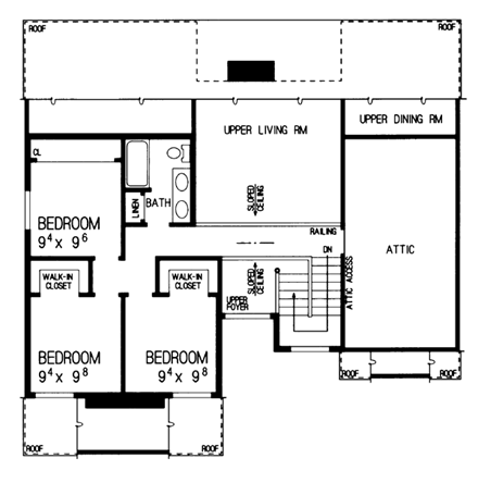 House Plan 95052 Second Level Plan