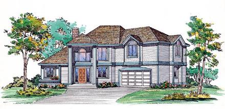 Contemporary Elevation of Plan 95054