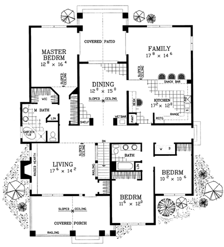 House Plan 95057 First Level Plan