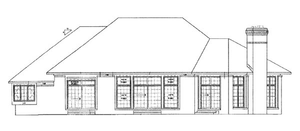 Traditional Rear Elevation of Plan 95059