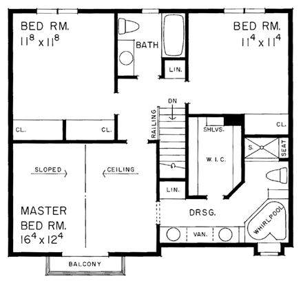 House Plan 95060 Second Level Plan