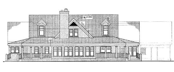 Traditional Rear Elevation of Plan 95063