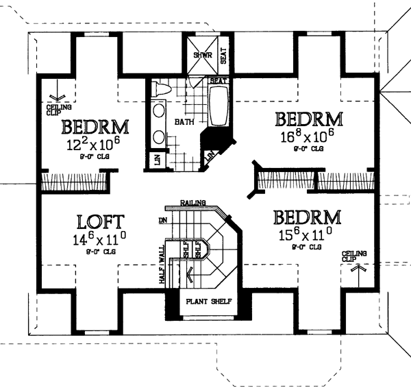 Country Farmhouse Level Two of Plan 95064