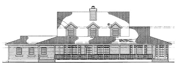 Country Farmhouse Rear Elevation of Plan 95064