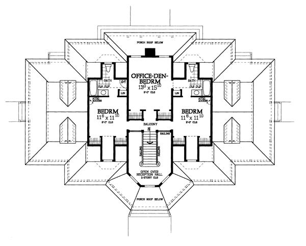 Country Farmhouse Level Two of Plan 95067