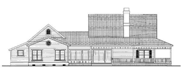 Country Rear Elevation of Plan 95075