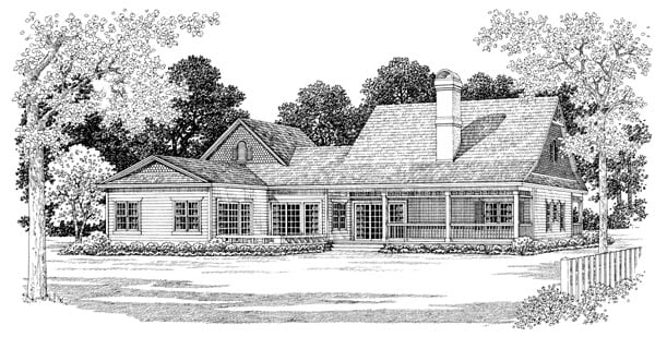 Cape Cod, Country Plan with 2090 Sq. Ft., 3 Bedrooms, 3 Bathrooms, 2 Car Garage Picture 2