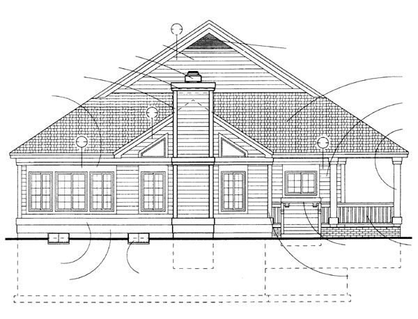 Country Rear Elevation of Plan 95082