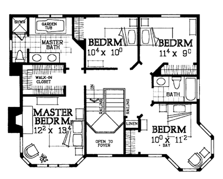 House Plan 95083 Second Level Plan