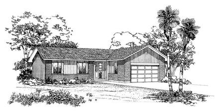 One-Story Ranch Elevation of Plan 95085
