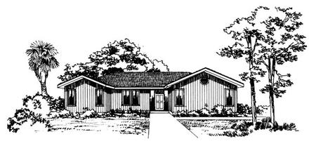 Contemporary One-Story Elevation of Plan 95086